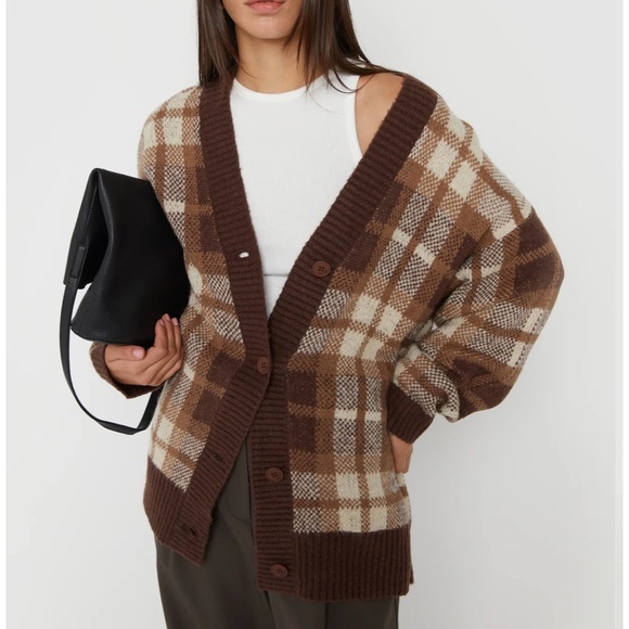 OAK + FORT Sweaters - OAK + FORT | Plaid Cardigan